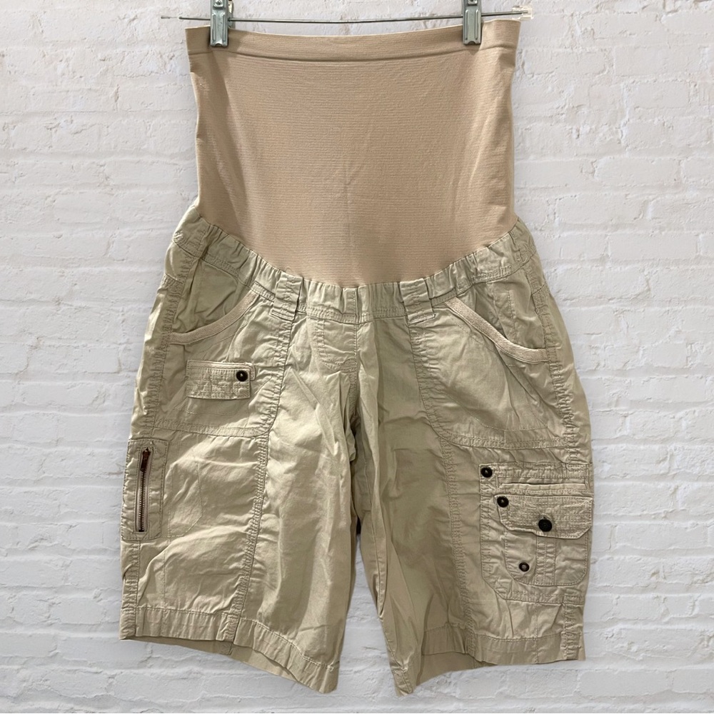 Motherhood Maternity khaki cargo shorts, medium